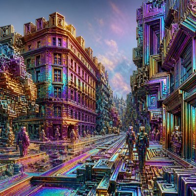 Bismuth Crystal Architecture Style Transfer Example