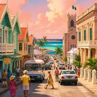 urban street with city activity