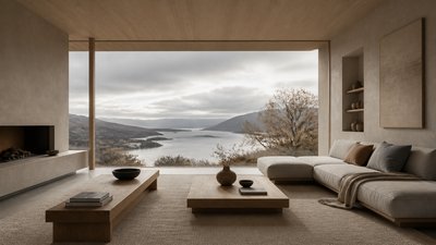 sweeping panoramic landscape with a dramatic sky