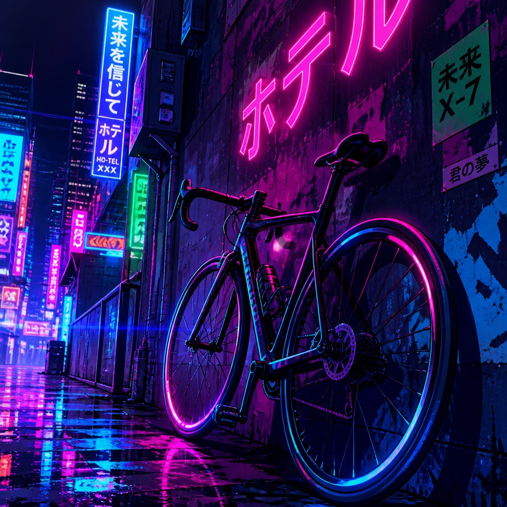 bicyle resting against a wall