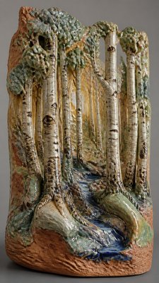 a serene birch forest in soft morning light, no people, no text