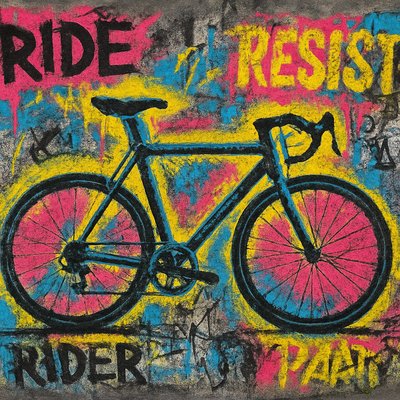 bicyle resting against a wall