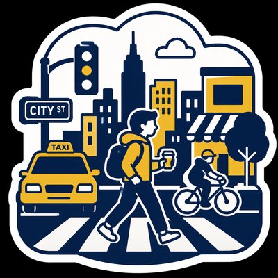 urban street with city activity