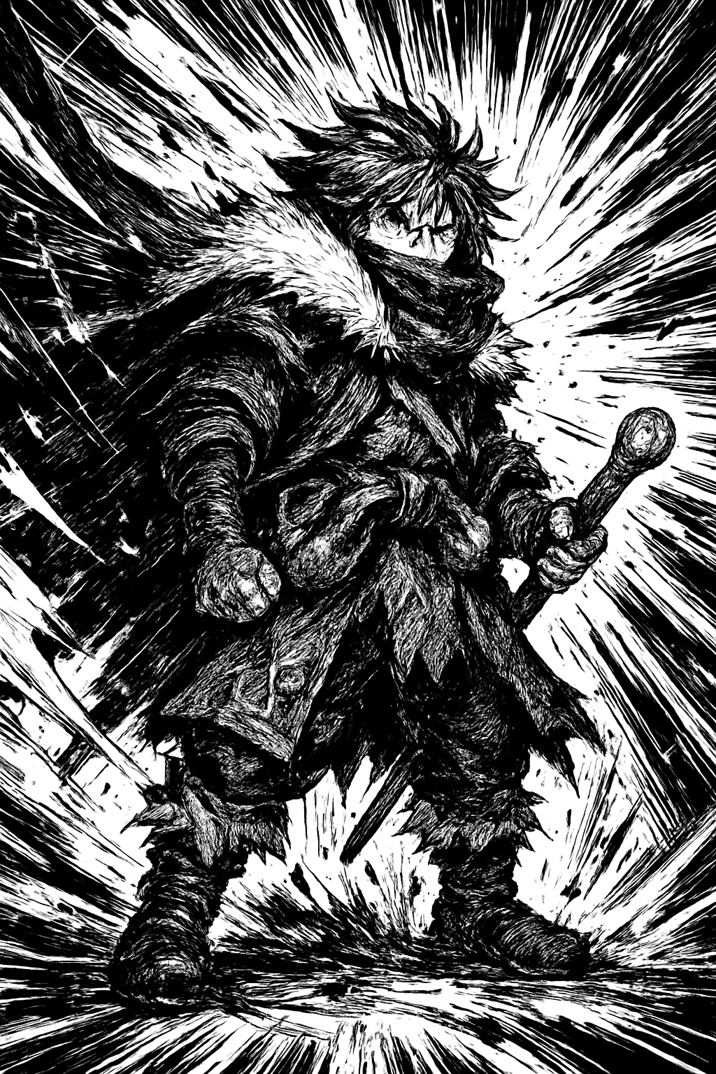 a black and white drawing of a man holding a baseball bat