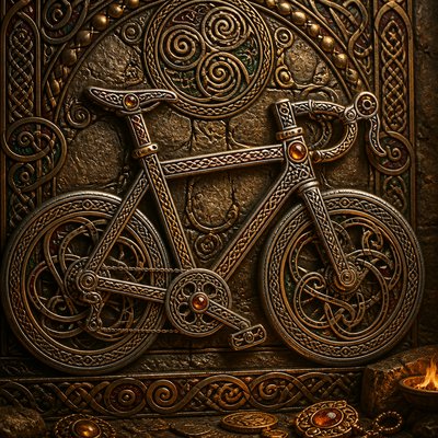 bicyle resting against a wall — Celtic Jewelry Design