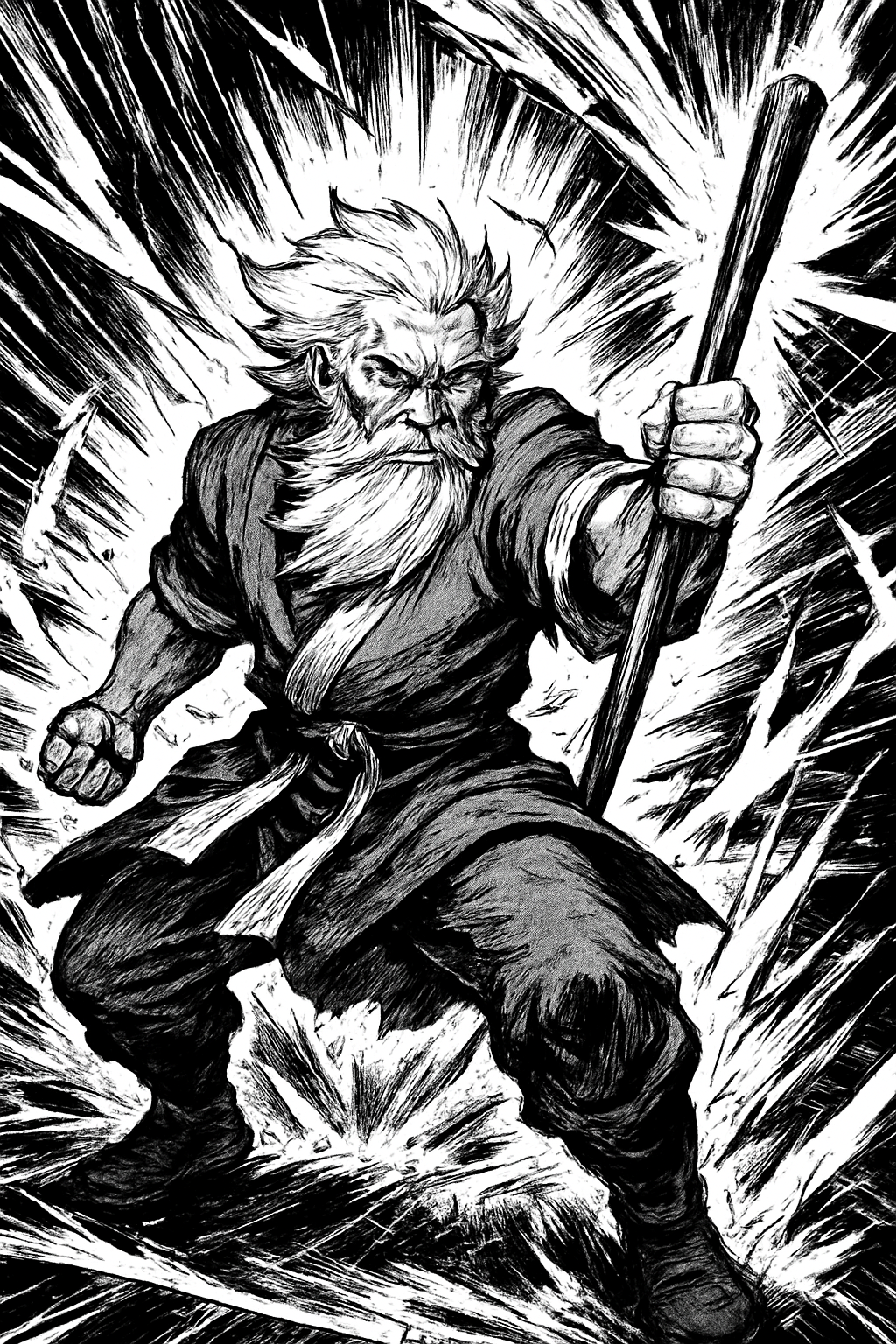 a black and white drawing of a man holding a baseball bat