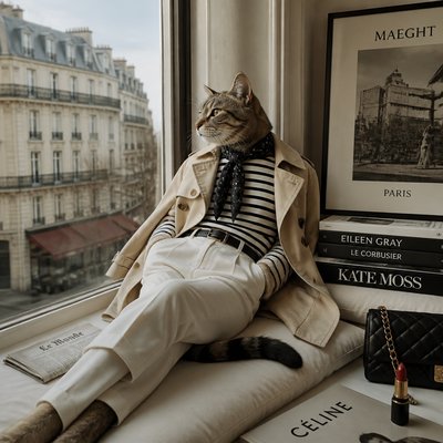 a cat lounging in a sunlit window
