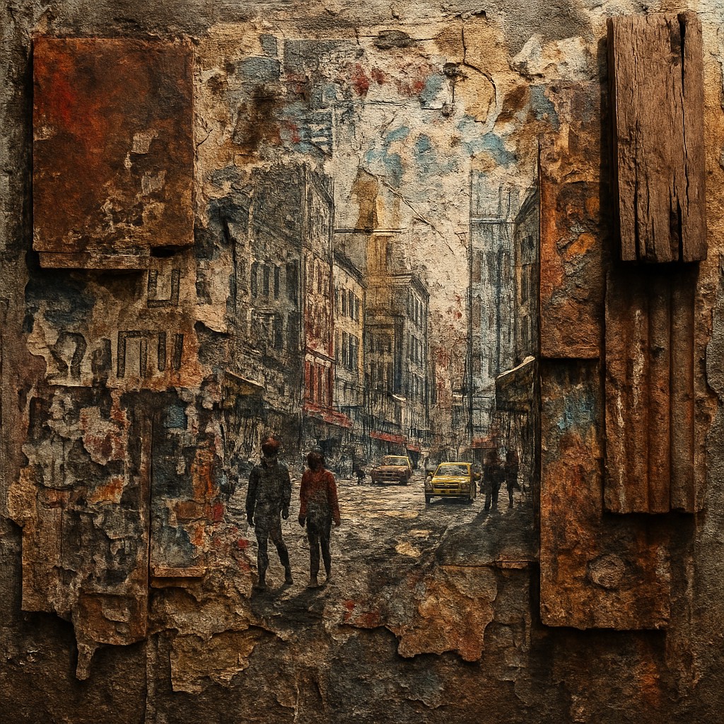 urban street with city activity