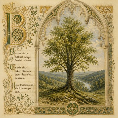 a tree in nature — Luxembourgish Art Style
