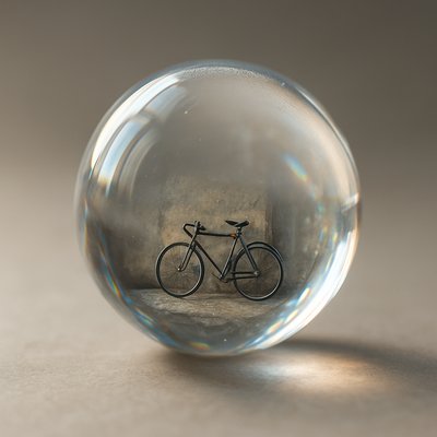 bicyle resting against a wall