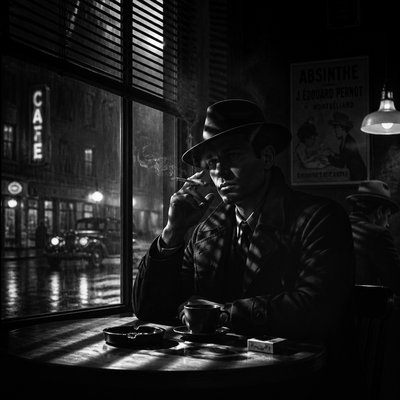 cozy cafe interior with warm lighting