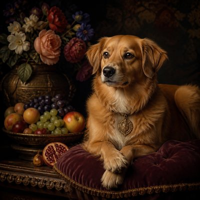 Classic Pet Portrait Art Style 3