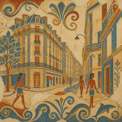 Minoan Fresco Art Style Style Transfer Example