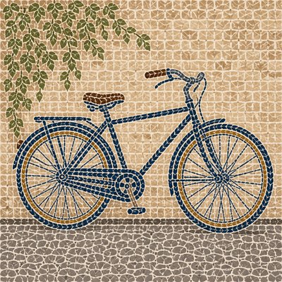 bicyle resting against a wall — Motif Art Style