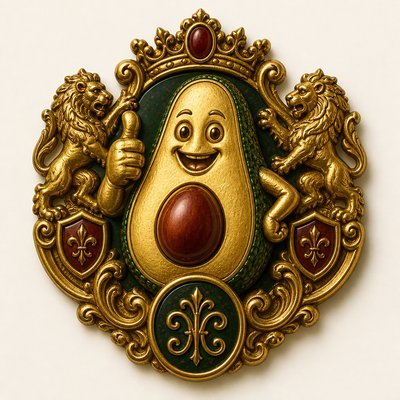 a happy avocado character giving a thumbs up, bold readable design on a plain background, no text