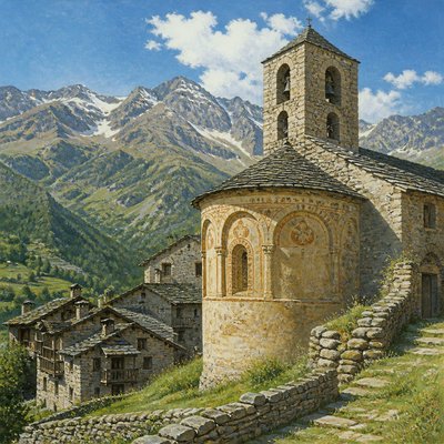 wide landscape with natural scenery — Andorran Art Style