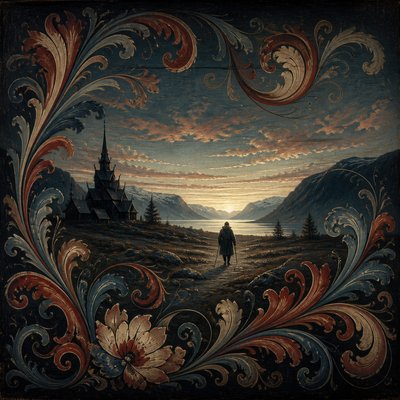 a solitary figure walking toward a glowing horizon across an empty plain, moody atmosphere, no text or lettering