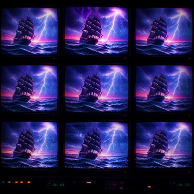 sailing ship on a stormy sea