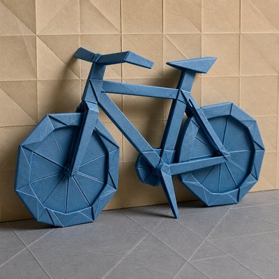 bicyle resting against a wall — Origami Art Style