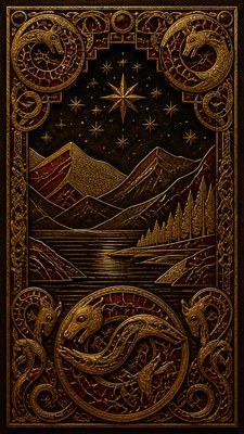 a tranquil mountain lake beneath a starry night sky, no people, no text