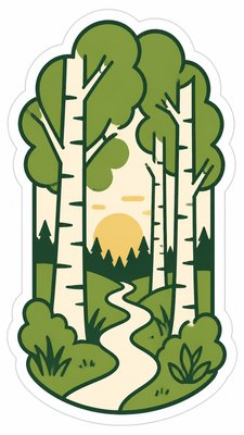 a serene birch forest in soft morning light, no people, no text