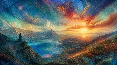 sweeping panoramic landscape with a dramatic sky