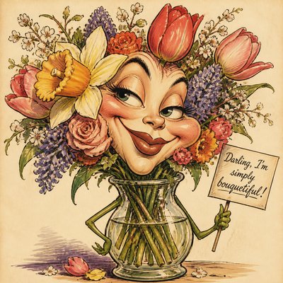 bouquet of flowers in a glass vase