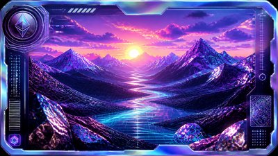 a vast valley with a river winding toward distant mountains at sunrise, no people, no text