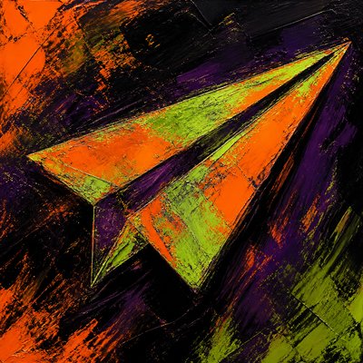 a paper plane, clean minimal composition on a plain background, no text