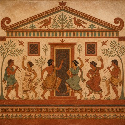 house with front view — Etruscan Art Style