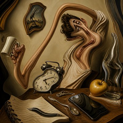 still life with everyday objects — Distortion Art Style