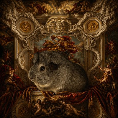 a picture of a rodent in a picture frame