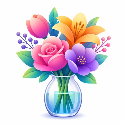 bouquet of flowers in a glass vase