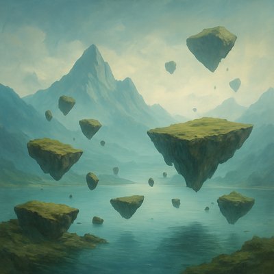 serene landscape with mountains and water