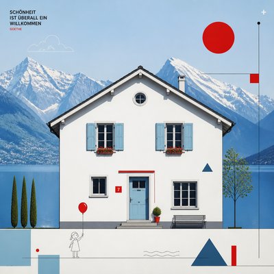 house with front view — Swiss Art Style