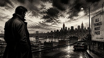 sweeping panoramic landscape with a dramatic sky