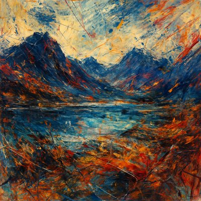 serene landscape with mountains and water