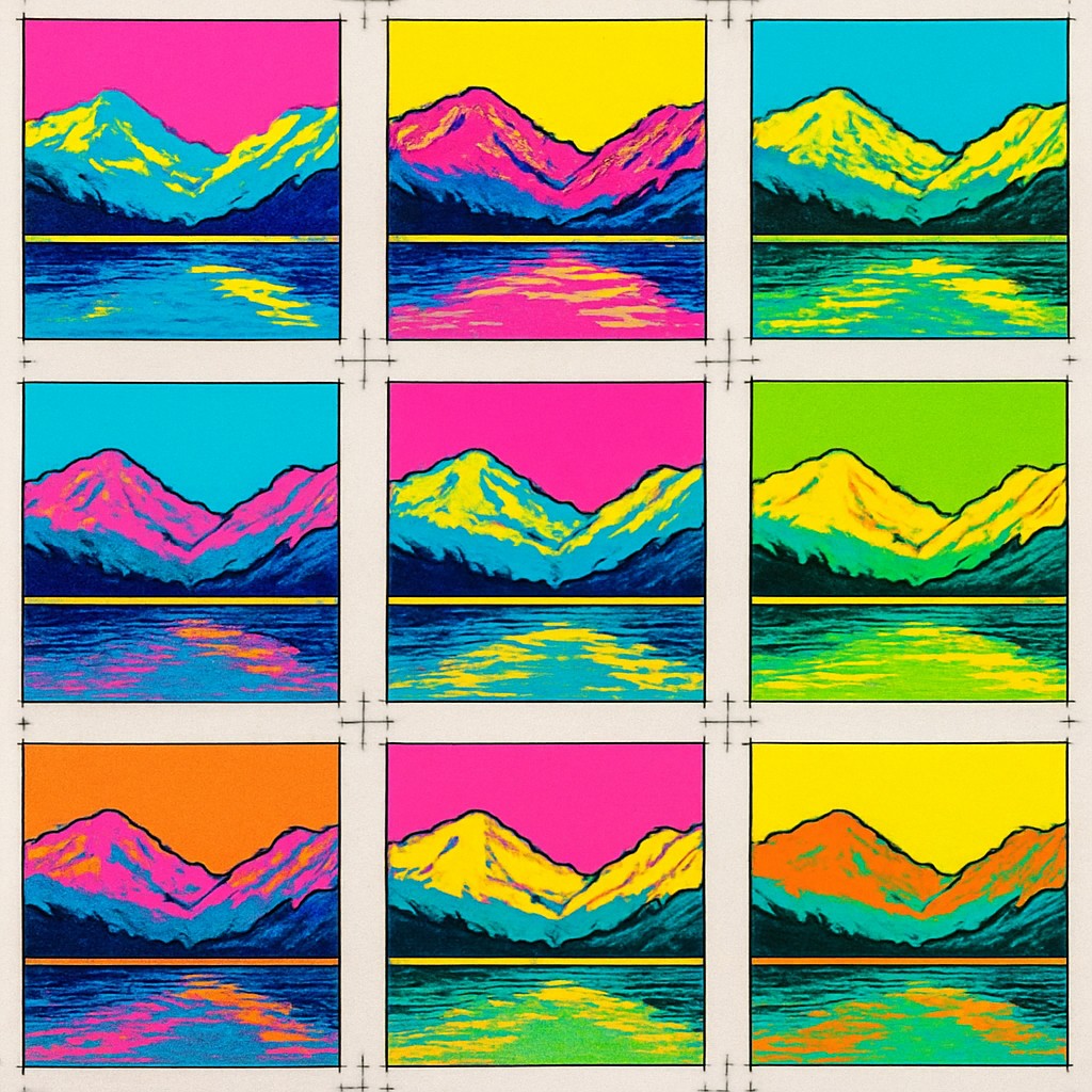 serene landscape with mountains and water