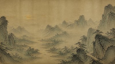 a vast valley with a river winding toward distant mountains at sunrise, no people, no text
