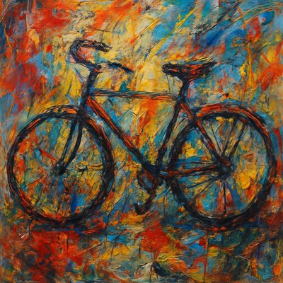 bicyle resting against a wall