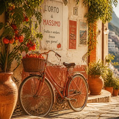 bicyle resting against a wall — Tomato Girl Aesthetic