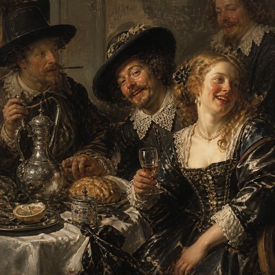 still life with everyday objects — Haarlem Golden Age Art Style