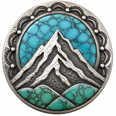 an emblem of a mountain peak inside a circle, simple bold shapes on a plain background, no text or lettering
