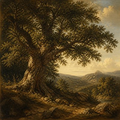 a tree in nature — Classical Realism Art Style