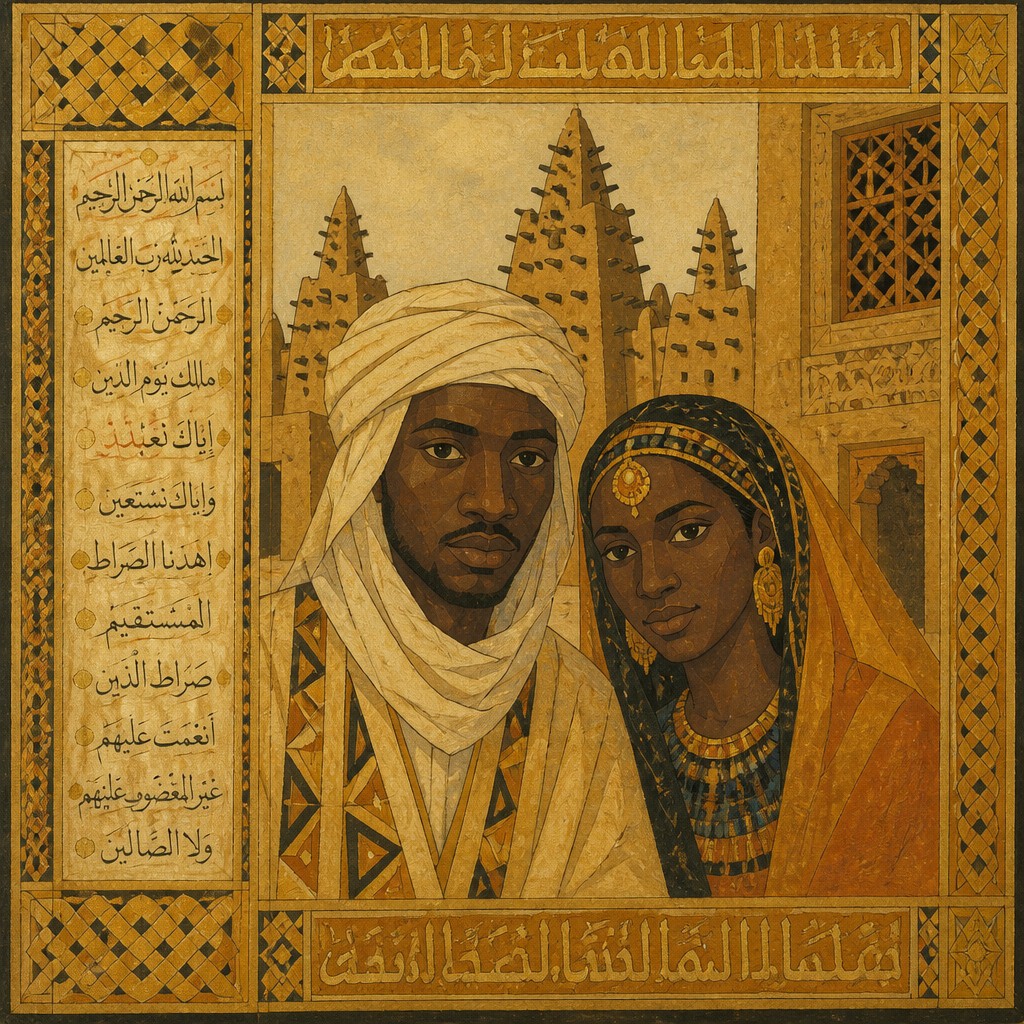 portrait of two people together — Timbuktu Art Style