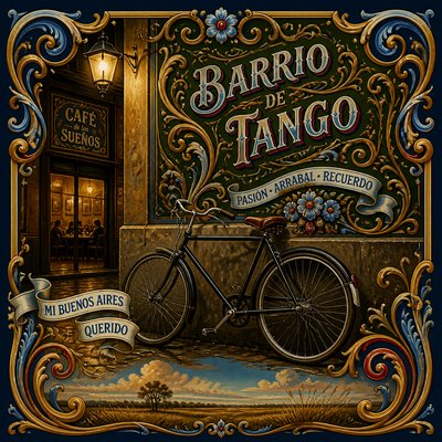 bicyle resting against a wall — Argentine Art Style