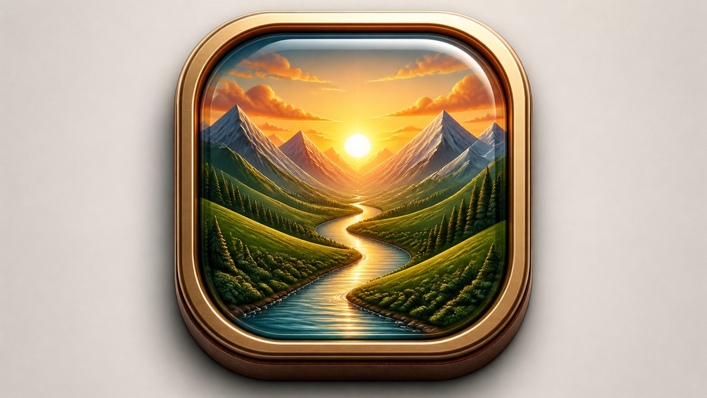 a vast valley with a river winding toward distant mountains at sunrise, no people, no text