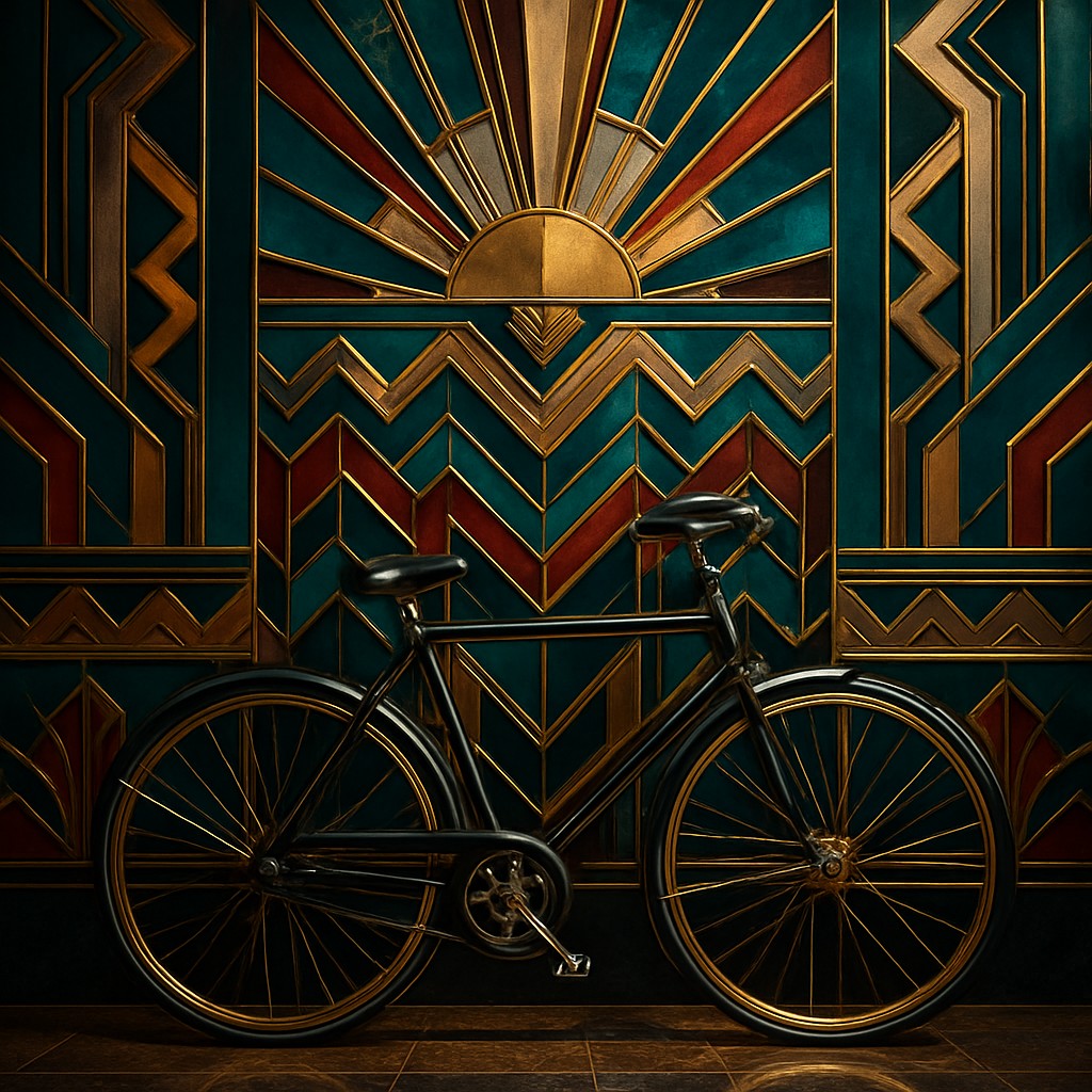 bicyle resting against a wall
