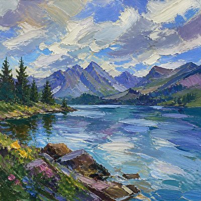 wide landscape with natural scenery — Alla Prima Painting Style