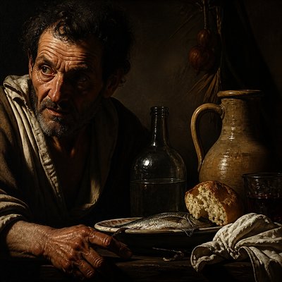 still life with everyday objects — Neapolitan Baroque Art Style